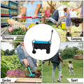 Folding Grocery Cart with wheels, Heavy Duty Utility Wagon Cart with All-Terrain Wheels, Portable Beach Wagon Cart for Shopping, Camping, Picnic