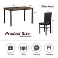 SEGMART 5 Piece Dining Table Set, Modern Faux Marble Table and 4 PU Leather Upholstered Chairs, Square Kitchen Table and Chairs for 4 Persons, Small Dining Set for Bar Kitchen Breakfast Nook, B23