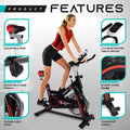 SEGMART Indoor Cycling Bikes, Exercise Bikes Stationary w/ LED Display Monitors, Cup Holder, Belt Drive, Q07