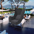 Macrame Hammock Chair Swing, Hanging Rope Swing for Patio, Porch, Bedroom, Backyard, Indoor or Tree, Hanging Rope Swing Seat with Detachable Metal Support Bar & 2 Cushions, Max. Weight 330 Lbs, B06