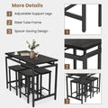 Counter Height Table Set of 5, Breakfast Bar Table and Stool Set, Minimalist Dining Table with Backless Stools, Wood Top Pub Table & Chair Set for Kitchen Apartment Bistro - Space Saving