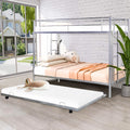 SEGMART Kids Bunk Bed Twin-Over-Twin, Convertible to 2 Twin Size Platform Bed, Silver, SS1392