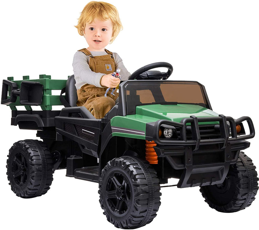 RIDE ON CARS WITH TRAILER 12V KIDS RIDE ON TRUCK KIDS CARS WITH REMOTE CONTROL BATTERY POWERED TOY TRACTOR WITH TRAIL