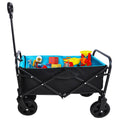 Folding Grocery Cart with wheels, Heavy Duty Utility Wagon Cart with All-Terrain Wheels, Portable Beach Wagon Cart for Shopping, Camping, Picnic