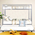 SEGMART Kids Bunk Bed Twin-Over-Twin, Convertible to 2 Twin Size Platform Bed, Silver, SS1392