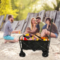 Collapsible Wagon Cart with Wheels, Heavy Duty Utility Cart with All-Terrain Wheels, Portable Garden Cart for Garden, Beach, Lawn