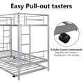SEGMART Kids Bunk Bed Twin-Over-Twin, Convertible to 2 Twin Size Platform Bed, Silver, SS1392