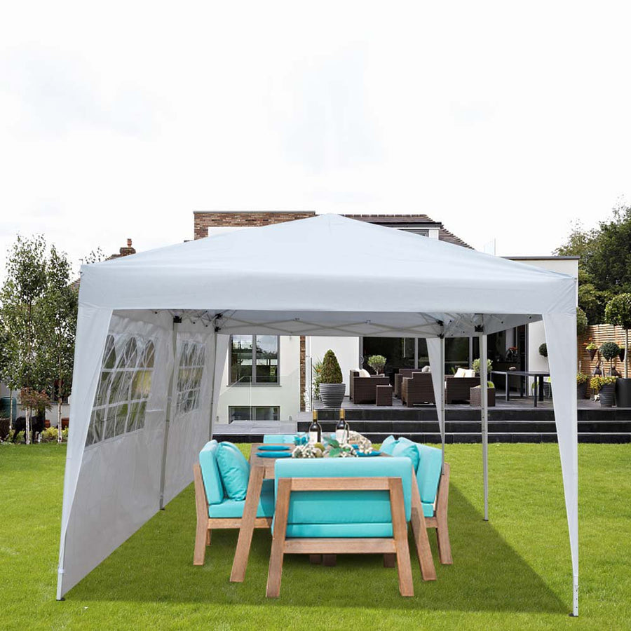 10 x 20ft Outdoor Pop Up Canopy, Heavy Duty Commercial Instant Shade Tent W/ 4 Removable Sidewalls & 2 Windows, Lightweight Outdoor Folding Instant Tent w/ Carrying Bag for Party Wedding Pool, T843