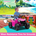 Kids Ride on ATV, Single Drive 6V Battery Powered ATV Car, Electric 4-Wheeler Quad Car with 1.86mph Max Speed, LED Headlights, Horn, Music Board, Electric Ride on Toy for Boy & Girl