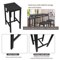 Counter Height Table Set of 5, Breakfast Bar Table and Stool Set, Minimalist Dining Table with Backless Stools, Wood Top Pub Table & Chair Set for Kitchen Apartment Bistro - Space Saving