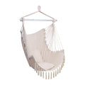 Macrame Hanging Hammock Chair, 330 Lbs Weight Capacity, 2 Seat Cushions Included, Hammock Hanging Chair Swing for Any Indoor or Outdoor Spaces, Quality Cotton Weave for Superior Comfort, B07