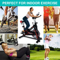 SEGMART Indoor Cycling Bikes, Exercise Bikes Stationary w/ LED Display Monitors, Cup Holder, Belt Drive, Q07