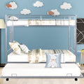 SEGMART Kids Bunk Bed Twin-Over-Twin, Convertible to 2 Twin Size Platform Bed, Silver, SS1392