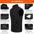 Heated Vest for Men Women, Size Adjustable, 11 Heating Zones, 3 Heating Levels, Unisex USB Charging Electric Heating Vest for Hunting, Fishing, Hiking (Battery Not Included)