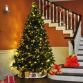 7.5FT Flocked Christmas Tree, Hinged Artificial Christmas Tree with 1100 Branch Tips, Snow Flocked Christmas Pine Tree with Metal Stand, Decor for Party Wedding Office Home Bedroom