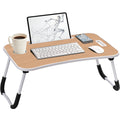 SEGMART Laptop Desk for Bed, Foldable Bed Tray Portable Lap Desks for Adults Kids, Wood, Q06