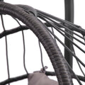 Outdoor Swinging Egg Chair, Patio Wicker Hanging Chairs with Stand, UV Resistant Hammock Chair with Comfortable Gray Cushion, Durable Indoor Swing Egg Chair for Garden, Backyard, 350lbs, L3958