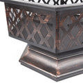 Outdoor Bonfire Pit, 24" Outdoor Hexagon Metal Fire Pit, Wood Burning BBQ Grill Fire Pit Bowl with Spark Screen, Poker, Backyard Patio Garden Fire Pit for Camping, Heating, Bonfire, Picnic, L6222