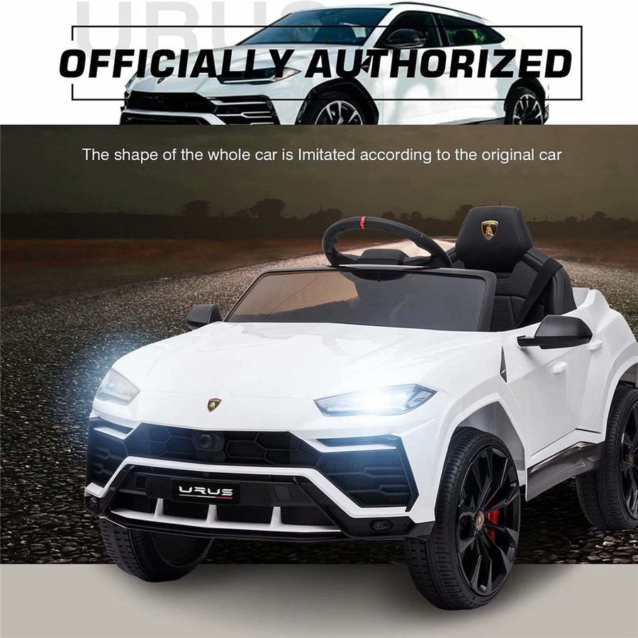 12 V Ride on Toys With Remote, SEGMART 12V Kids Electric Ride On Car for Boys Girls, Battery Powered Electric Vehicles with Remote Control, LED Lights, Music, Horn, Kids Gifts, White, LL617