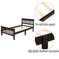 Twin Bed Frame, Modern Wood Platform Bed Frame with Headboard and Footboard, Twin Bed with Soild Wood Slat Support for Adults Teens Children, Bed Frame No Box Spring Needed, Espresso, I8839
