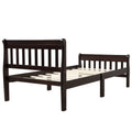Twin Bed Frame, Modern Wood Platform Bed Frame with Headboard and Footboard, Twin Bed with Soild Wood Slat Support for Adults Teens Children, Bed Frame No Box Spring Needed, Espresso, I8839