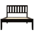 win Bed Frame No Box Spring Needed, Espresso Twin Platform Bed Frame with Headboard, Modern Wood Twin Bed Frame Bedroom Furniture with Wood Slats for Kids Adults Teens, LLL4052