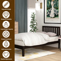 win Bed Frame No Box Spring Needed, Espresso Twin Platform Bed Frame with Headboard, Modern Wood Twin Bed Frame Bedroom Furniture with Wood Slats for Kids Adults Teens, LLL4052