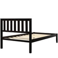 win Bed Frame No Box Spring Needed, Espresso Twin Platform Bed Frame with Headboard, Modern Wood Twin Bed Frame Bedroom Furniture with Wood Slats for Kids Adults Teens, LLL4052