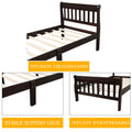 Twin Bed Frame, Modern Wood Platform Bed Frame with Headboard and Footboard, Twin Bed with Soild Wood Slat Support for Adults Teens Children, Bed Frame No Box Spring Needed, Espresso, I8839