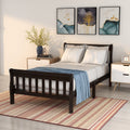 Twin Bed Frame, Modern Wood Platform Bed Frame with Headboard and Footboard, Twin Bed with Soild Wood Slat Support for Adults Teens Children, Bed Frame No Box Spring Needed, Espresso, I8839