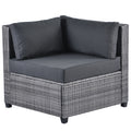 SEGMART Patio Furniture Sets, 7-Piece Wicker Patio Conversation Furniture Set with 6 Seats, Coffee Table, Outdoor Sectional Sofa for Backyard Porch Lawn Pool, Gray