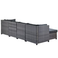 SEGMART Patio Furniture Sets, 7-Piece Wicker Patio Conversation Furniture Set with 6 Seats, Coffee Table, Outdoor Sectional Sofa for Backyard Porch Lawn Pool, Gray