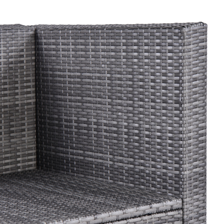 SEGMART Patio Furniture Sets, 7-Piece Wicker Patio Conversation Furniture Set with 6 Seats, Coffee Table, Outdoor Sectional Sofa for Backyard Porch Lawn Pool, Gray