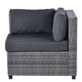 SEGMART Patio Furniture Sets, 7-Piece Wicker Patio Conversation Furniture Set with 6 Seats, Coffee Table, Outdoor Sectional Sofa for Backyard Porch Lawn Pool, Gray