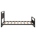 Twin Size Metal and Wood Platform Bed, Metal Bed Frame with Headboard, Platform Bed Frame w/Footboard, Full Bed Foundation w/9 Bed Slats, Noise-Free, No Box Spring Needed, Easy assembly, 300lbs, S0007