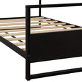 Twin Size Metal and Wood Platform Bed, Metal Bed Frame with Headboard, Platform Bed Frame w/Footboard, Full Bed Foundation w/9 Bed Slats, Noise-Free, No Box Spring Needed, Easy assembly, 300lbs, S0007