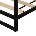 Twin Size Metal and Wood Platform Bed, Metal Bed Frame with Headboard, Platform Bed Frame w/Footboard, Full Bed Foundation w/9 Bed Slats, Noise-Free, No Box Spring Needed, Easy assembly, 300lbs, S0007