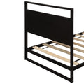 Twin Size Metal and Wood Platform Bed, Metal Bed Frame with Headboard, Platform Bed Frame w/Footboard, Full Bed Foundation w/9 Bed Slats, Noise-Free, No Box Spring Needed, Easy assembly, 300lbs, S0007