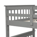Bunk Bed Twin-Over-Full, Twin Daybed and Frame Sets, Premium Firm Feel Solid Wood Support with Ladder and Safety Rail, Roll Out w/4 Storage Shelves, 250lbs, Grey, SS671