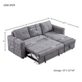 Segmart® Sectional Sofa Grey Fabric
