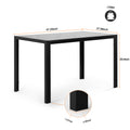 Dining Table Sets of 5, Upgrade Black Tempered Glass Sturdy Dinner Table Top with Dining Chair Sets of 4, Legs with Anti-Slip Mat, for Home, Kitchens, Dining Rooms, Cafe, Eating, Work, S12727