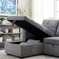 Segmart® Sectional Sofa Grey Fabric