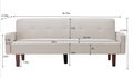 SEGMART Convertible Sofa Bed, Multi-Function Folding Futon Couch, Modern Breathable Linen Sofa Sleeper Bed for Small Room Apartment, Fold-out Couch with Wood Legs Quickly Converts into a Bed, B3031