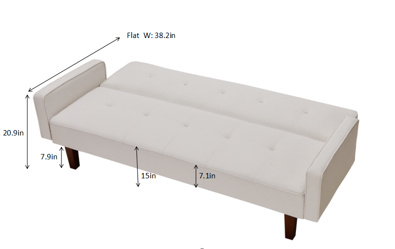 SEGMART Convertible Sofa Bed, Multi-Function Folding Futon Couch, Modern Breathable Linen Sofa Sleeper Bed for Small Room Apartment, Fold-out Couch with Wood Legs Quickly Converts into a Bed, B3031
