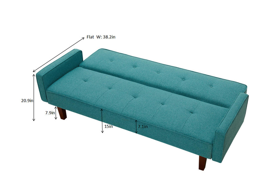 Sofa Sleeper, SEGMART Modern Fabric Sofa Bed with Armrest, Convertible Futon Couches and Sofas w/Wood Legs, Small Spaces Recliner Couch Living Room Furniture Loveseat Sofa, Green, LLL2036