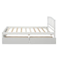 Twin Bed Frame with Headboard, White Twin Bed Frame with Storage Drawers for Kids, Modern Wood Twin Bed Frame Bedroom Furniture with Strong Wood Slat Support for Adults, No Box Spring Needed, L4206