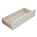 Twin Bed Frame with Headboard, White Twin Bed Frame with Storage Drawers for Kids, Modern Wood Twin Bed Frame Bedroom Furniture with Strong Wood Slat Support for Adults, No Box Spring Needed, L4206