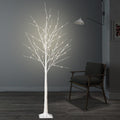 Pre-lit Birch Tree, 3 Pack 4FT 5FT 6FT Birch Tree with Warm White, White Christmas Tree Lights with Base, Decor for Christmas/Party/Wedding/Office/Home/Bedroom, Plug-in Indoor Outdoor Use, B22