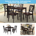 45.47'' x 29.52'' x 30'' Dining Table Sets, 5-Piece Solid Wood Rectangular Table with Thick Legs & Frame, Dining Table and Chairs for Dining Room, Living Room, Kitchen, Restaurant, Black, S8069