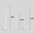 Pre-lit Birch Tree, 3 Pack 4FT 5FT 6FT Birch Tree with Warm White, White Christmas Tree Lights with Base, Decor for Christmas/Party/Wedding/Office/Home/Bedroom, Plug-in Indoor Outdoor Use, B22